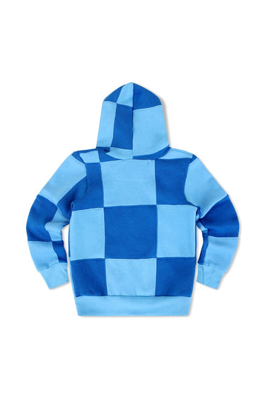 KID'S CHECK QUILTED ZIP HOODIE - SKY // ADVENTURE BLUE