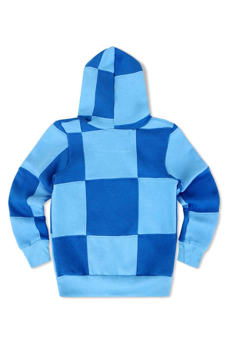 KID'S CHECK QUILTED ZIP HOODIE - SKY // ADVENTURE BLUE