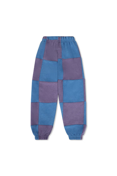KID'S CHECK QUILTED SWEATPANTS -LAVENDER // OCEAN