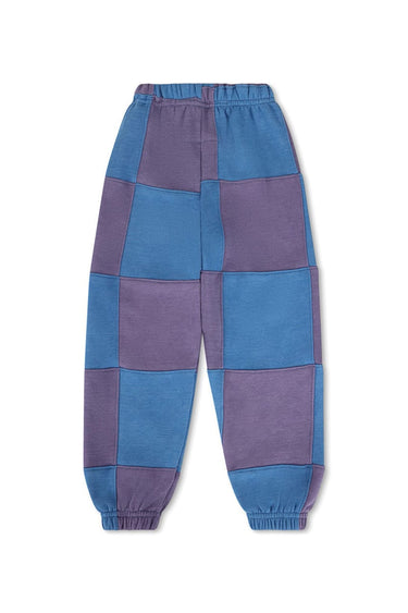 KID'S CHECK QUILTED SWEATPANTS -LAVENDER // OCEAN