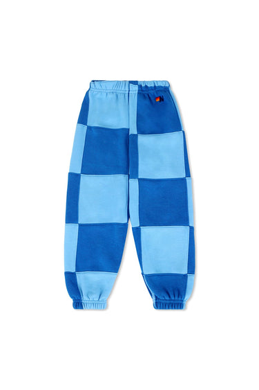KID'S CHECK QUILTED SWEATPANTS -SKY // ADVENTURE BLUE