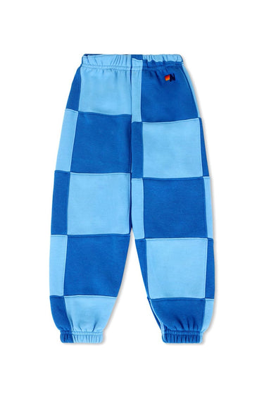 KID'S CHECK QUILTED SWEATPANTS -SKY // ADVENTURE BLUE