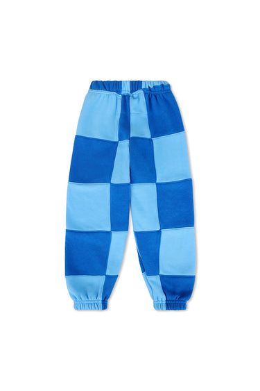 KID'S CHECK QUILTED SWEATPANTS -SKY // ADVENTURE BLUE