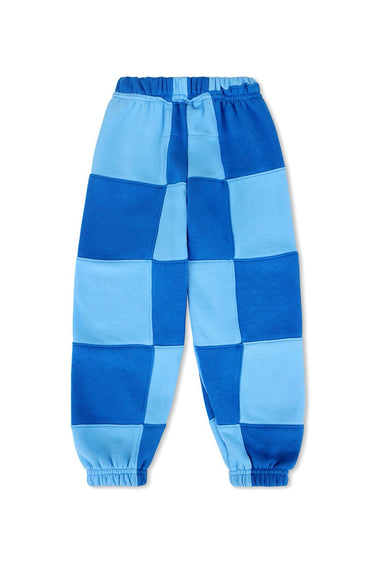 KID'S CHECK QUILTED SWEATPANTS -SKY // ADVENTURE BLUE