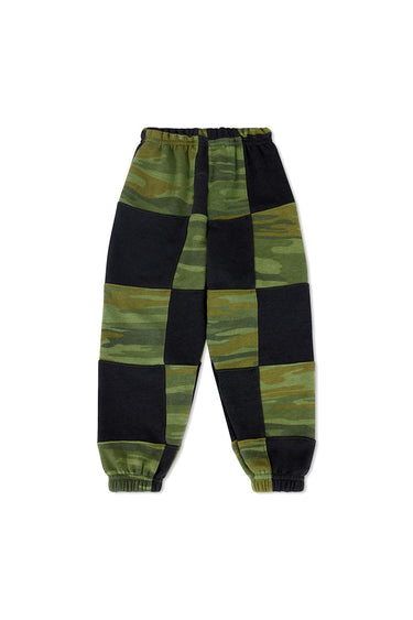 KID'S CHECK QUILTED SWEATPANTS -SMOKE // CAMO