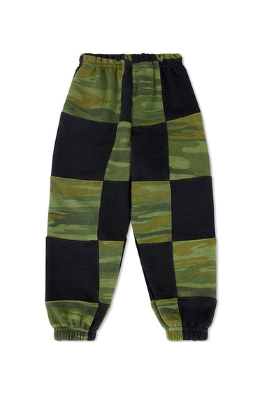 KID'S CHECK QUILTED SWEATPANTS -SMOKE // CAMO