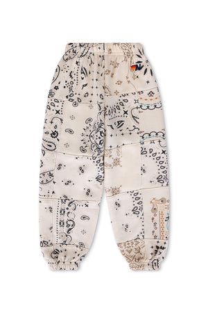KID'S BANDANA QUILTED SWEATPANTS - VINTAGE WHITE