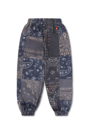 KID'S BANDANA QUILTED SWEATPANTS - CHARCOAL
