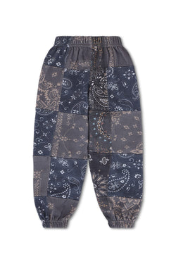 KID'S BANDANA QUILTED SWEATPANTS - CHARCOAL
