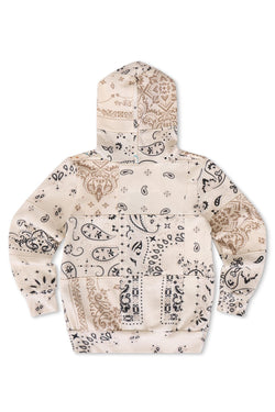 KID'S BANDANA QUILTED ZIP HOODIE - VINTAGE WHITE
