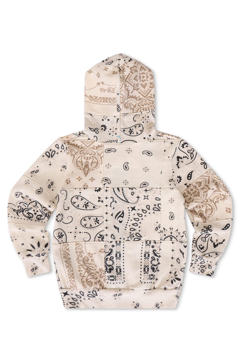 KID'S BANDANA QUILTED ZIP HOODIE - VINTAGE WHITE