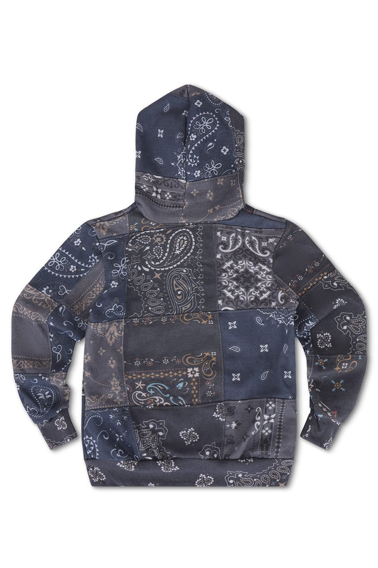 KID'S BANDANA QUILTED ZIP HOODIE - CHARCOAL