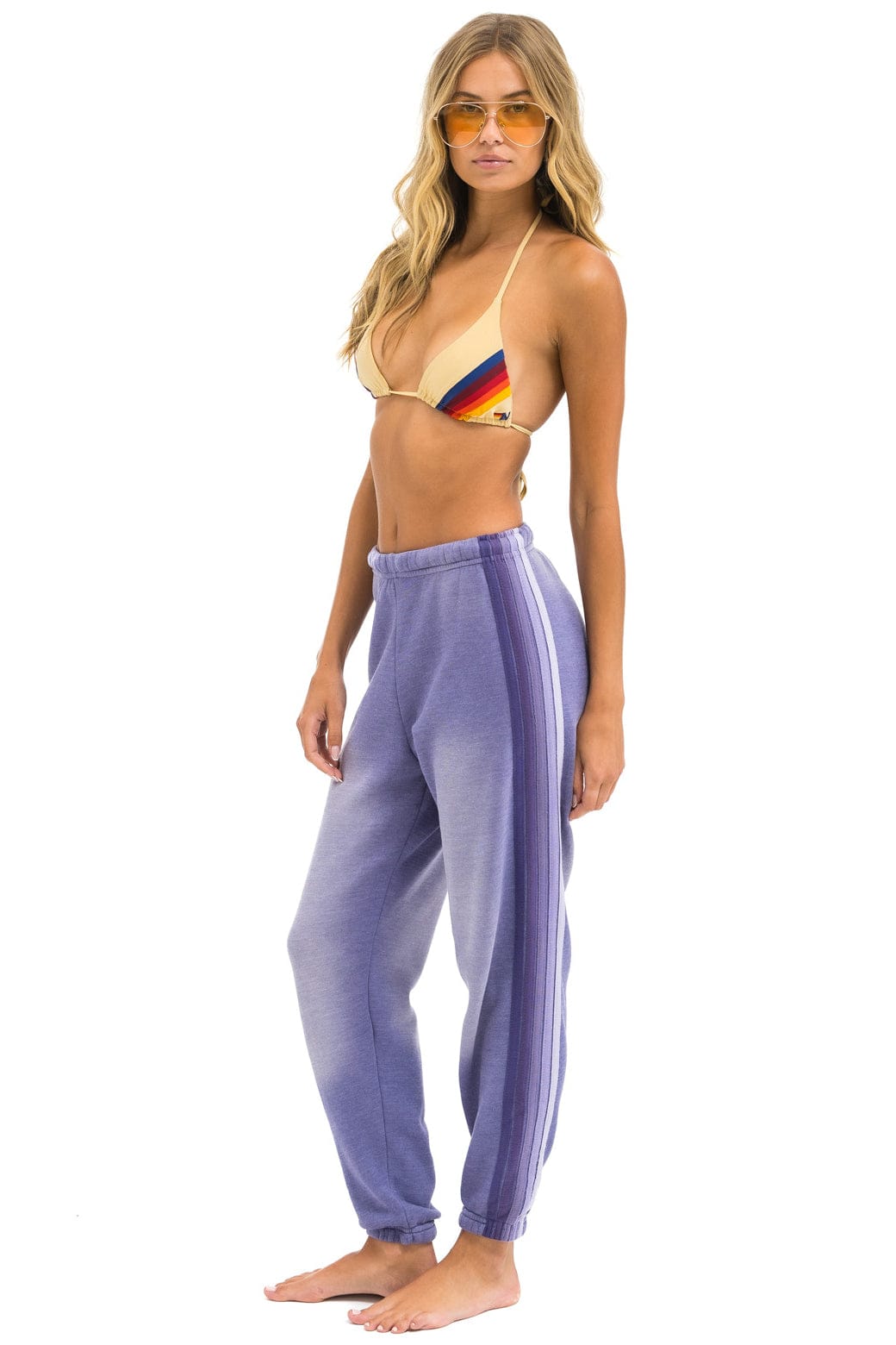 Classic Velvet 5 Stripe Sweatpants Charcoal