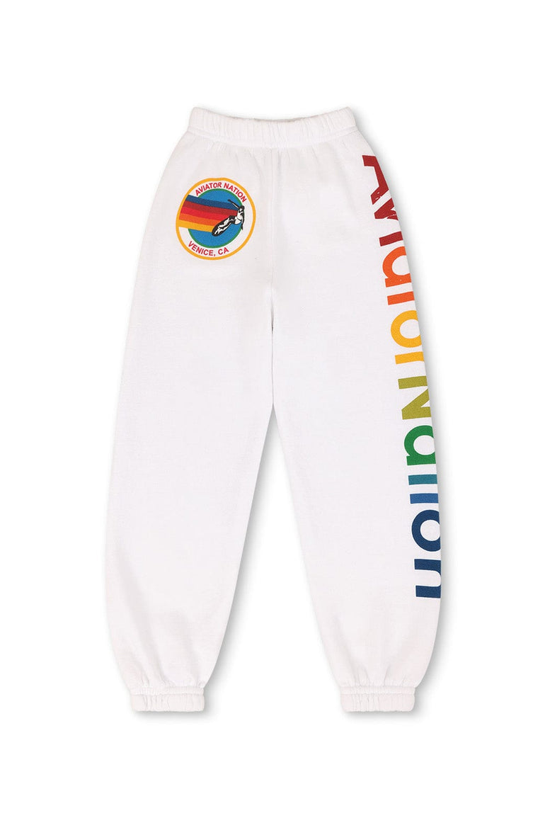 KID'S AVIATOR NATION VENICE SWEATPANTS - WHITE