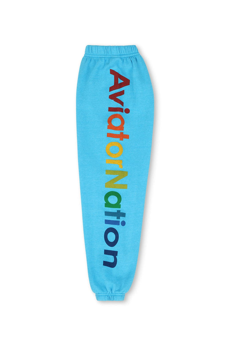 KID'S AVIATOR NATION VENICE SWEATPANTS - NEON BLUE