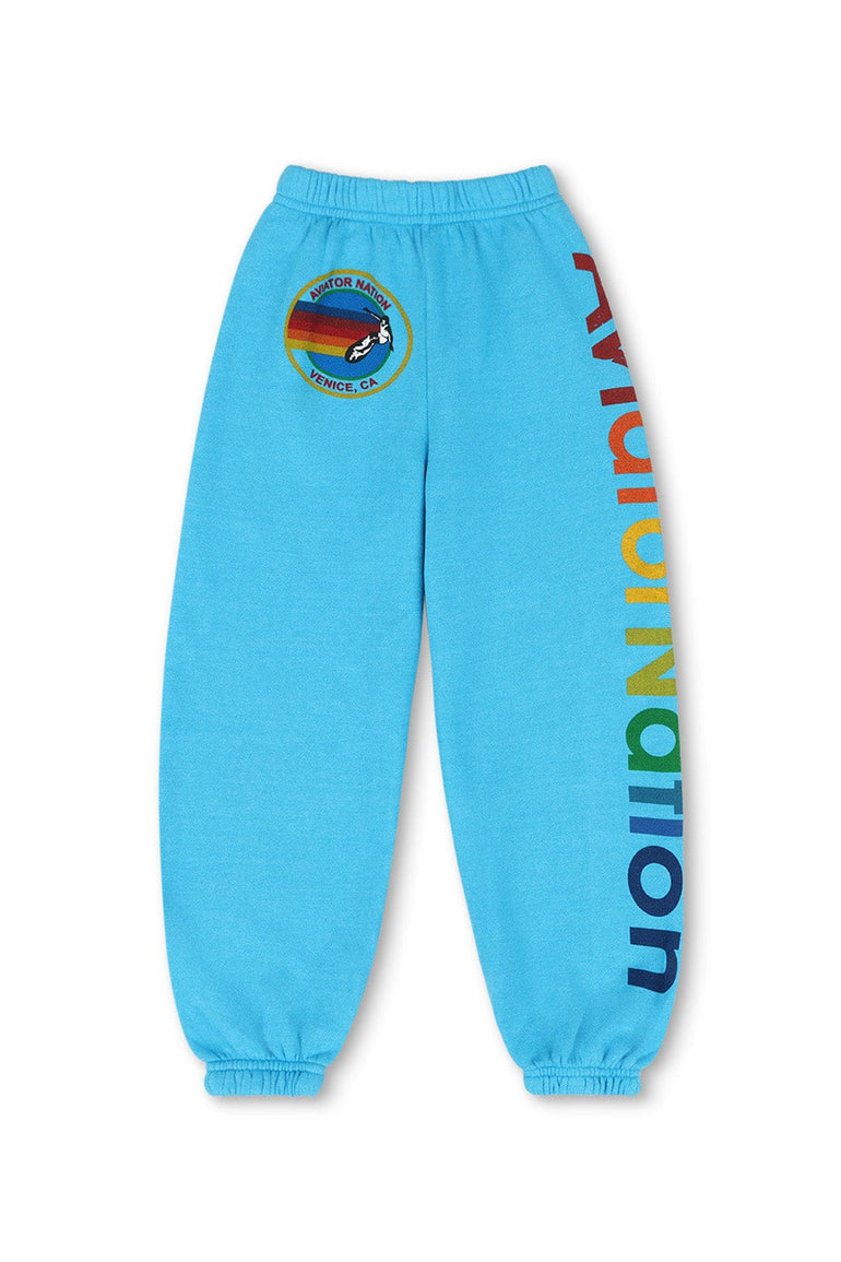 KID'S AVIATOR NATION VENICE SWEATPANTS - NEON BLUE