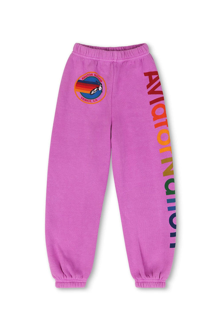 KID'S AVIATOR NATION VENICE SWEATPANTS - NEON PURPLE