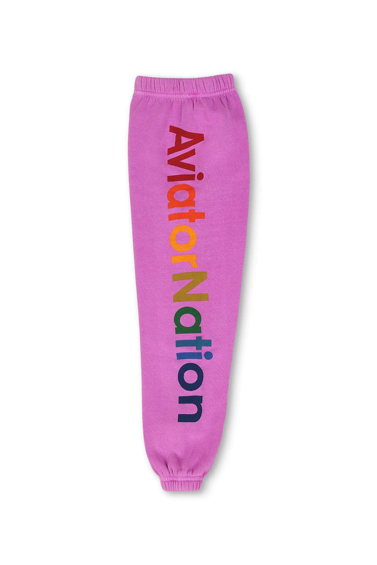KID'S AVIATOR NATION VENICE SWEATPANTS - NEON PURPLE