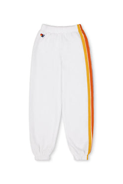 KID'S 5 STRIPE SWEATPANTS - WHITE
