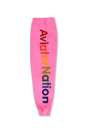 KID'S AVIATOR NATION SWEATPANTS - NEON PINK