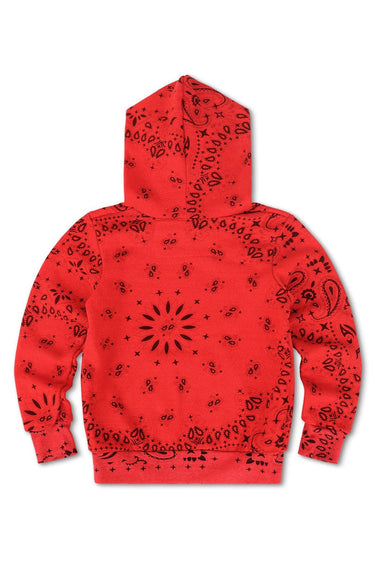 KID'S BANDANA PULLOVER HOODIE - RED