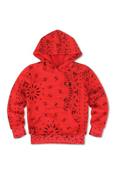 KID'S BANDANA PULLOVER HOODIE - RED