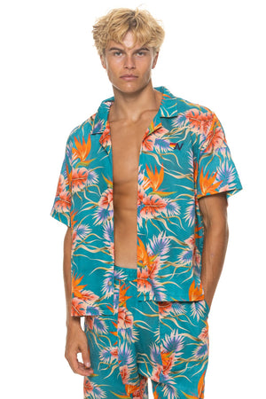 UNISEX COTTON LUXE POPLIN RESORT SHIRT - BLUE // HAWAII