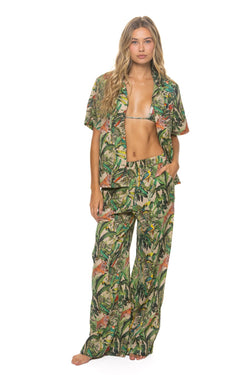 COTTON LUXE WOMENS WIDE LEG PANT - VINTAGE WHITE // JUNGLE