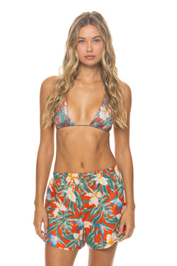 WOMEN'S COTTON LUXE POPLIN SHORT - RED // KAUAI