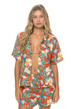 WOMEN'S COTTON LUXE POPLIN SHORT - RED // KAUAI