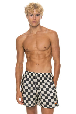 MEN'S COTTON LUXE POPLIN RELAXED SHORT - VINTAGE BLACK // CHECK