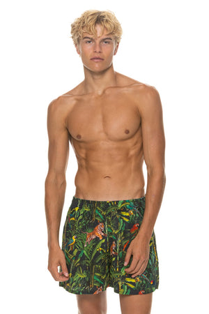 COTTON LUXE MEN'S RELAXED SHORT - VINTAGE BLACK // JUNGLE
