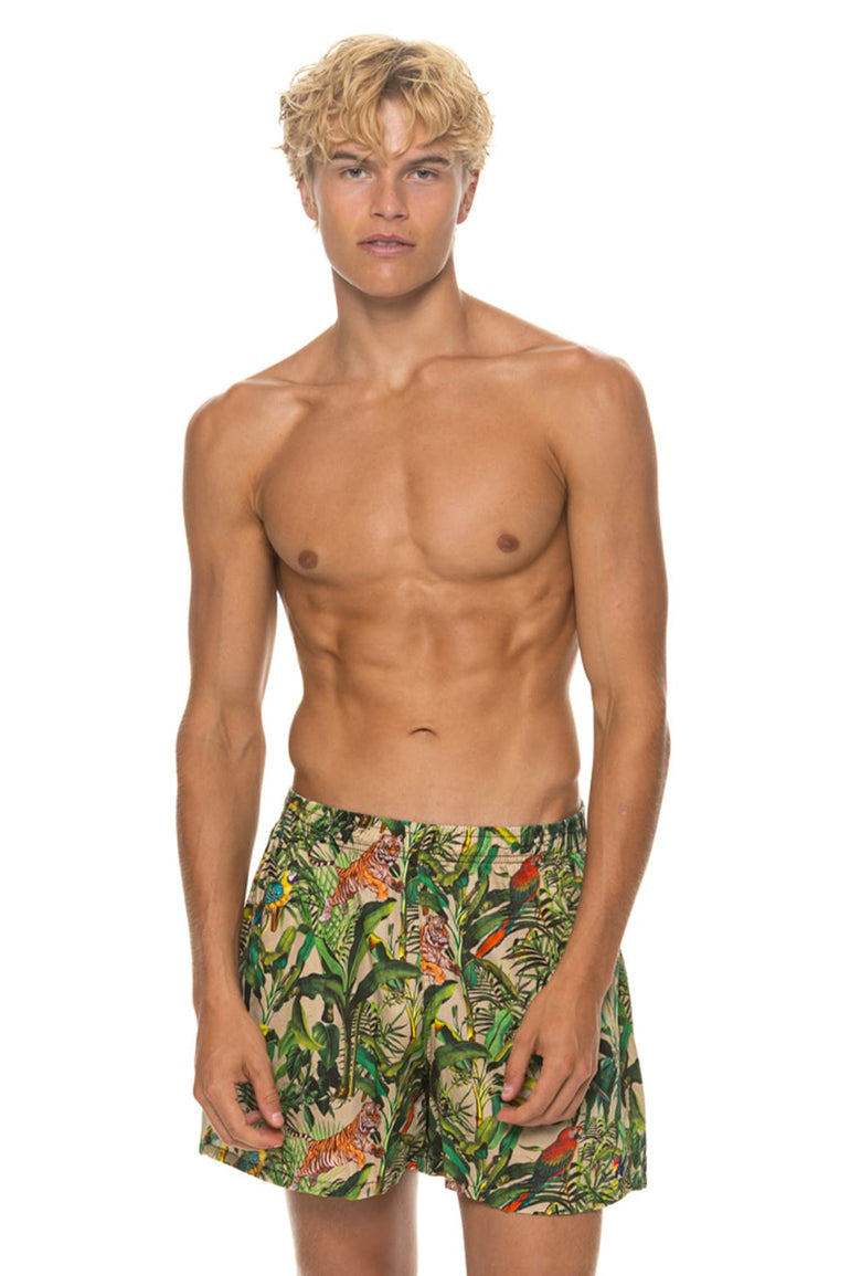 MEN'S COTTON LUXE POPLIN RELAXED SHORT - VINTAGE WHITE // JUNGLE