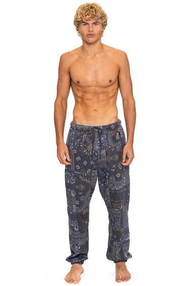 BANDANA QUILTED SWEATPANTS - CHARCOAL