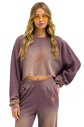 BOLT STITCH CROPPED CREW SWEATSHIRT RELAXED