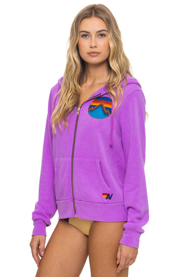 ALL SEASONS CIRCLE ZIP HOODIE - NEON PURPLE