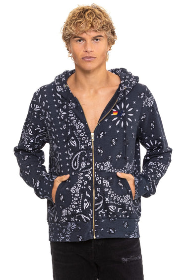 BANDANA ZIP HOODIE - CHARCOAL