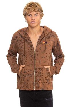 BANDANA ZIP HOODIE - CINNAMON