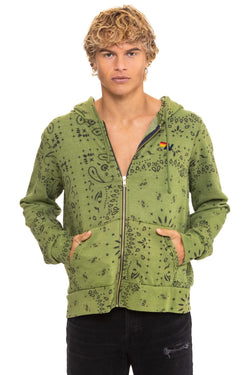 BANDANA ZIP HOODIE - JUNGLE GREEN