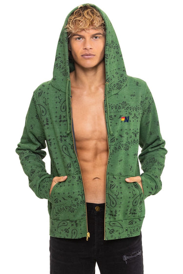 BANDANA ZIP HOODIE - PALM