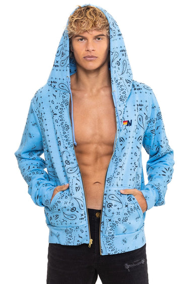 BANDANA ZIP HOODIE - SKY