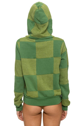 CHECK QUILT ZIP HOODIE