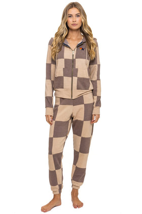 CHECK QUILT ZIP HOODIE