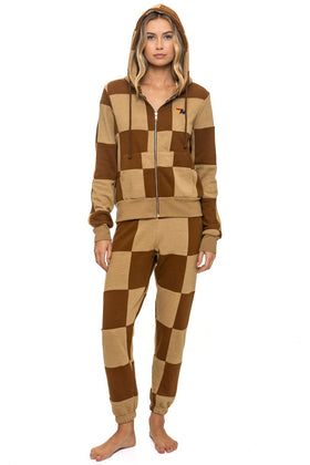 CHECK QUILT ZIP HOODIE