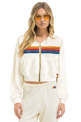 PALM TREE FEST HAMPTONS 2026 CROPPED ZIP HOODIE RELAXED