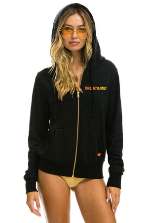 DREAMLAND LOGO ZIP HOODIE - BLACK