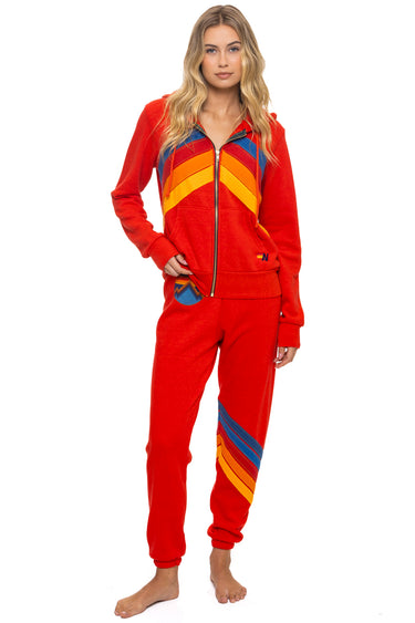 ALL SEASONS CIRCLE CHEVRON SWEATPANTS - RED