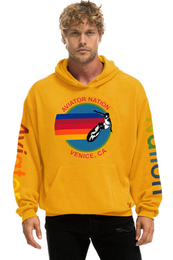 AVIATOR NATION RELAXED PULLOVER HOODIE - GOLD