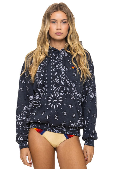 BANDANA RELAXED PULLOVER HOODIE - CHARCOAL