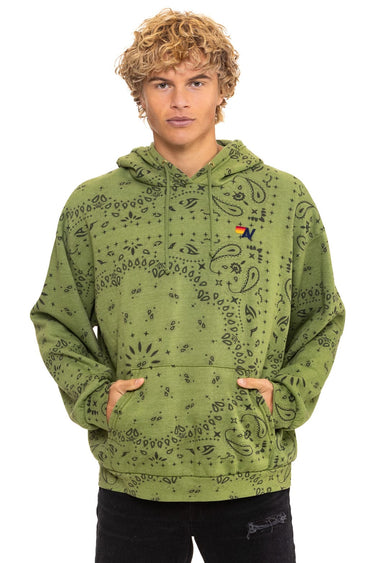 BANDANA RELAXED PULLOVER HOODIE - JUNGLE GREEN
